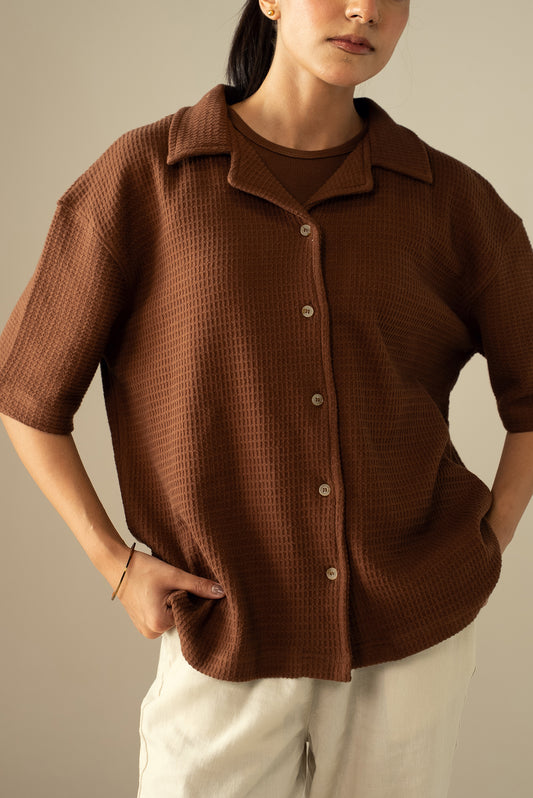 Waffle Knit Cuban Shirt (WBD-01)