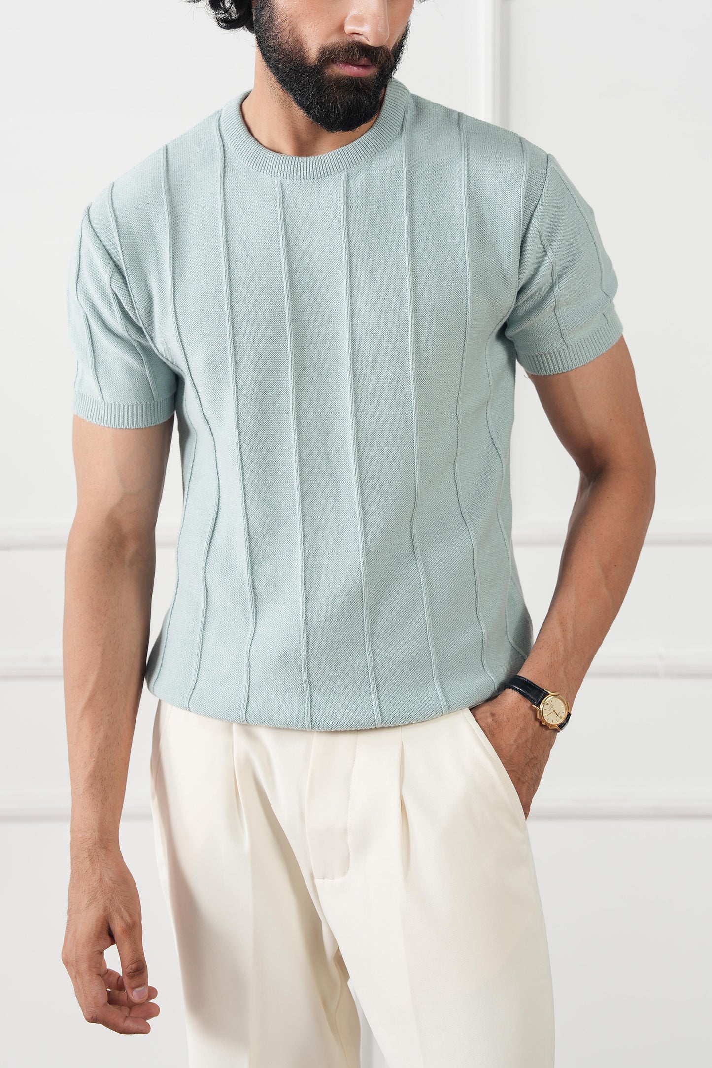 Striped Knit T-Shirt (MKT-01)