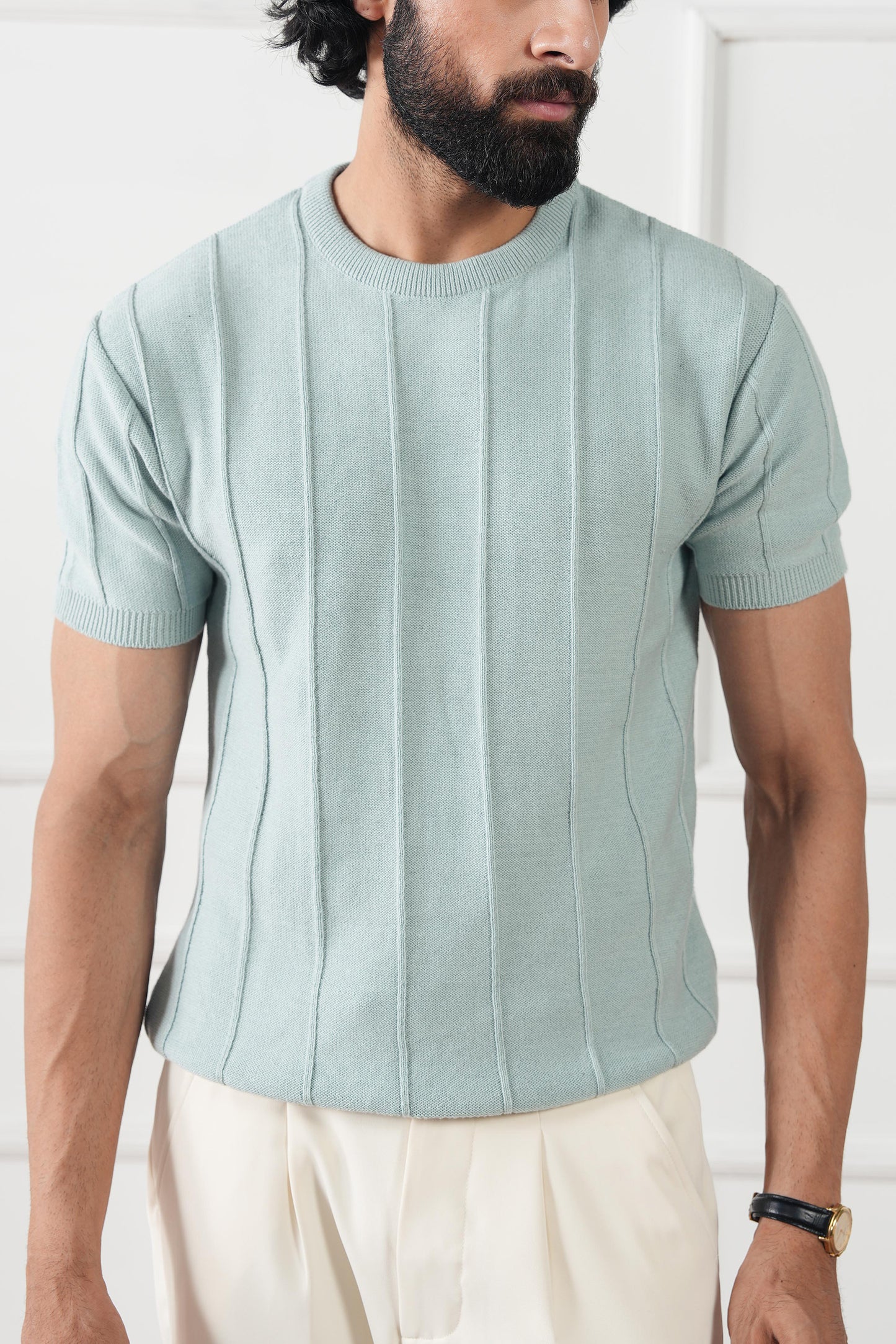 Striped Knit T-Shirt (MKT-01)
