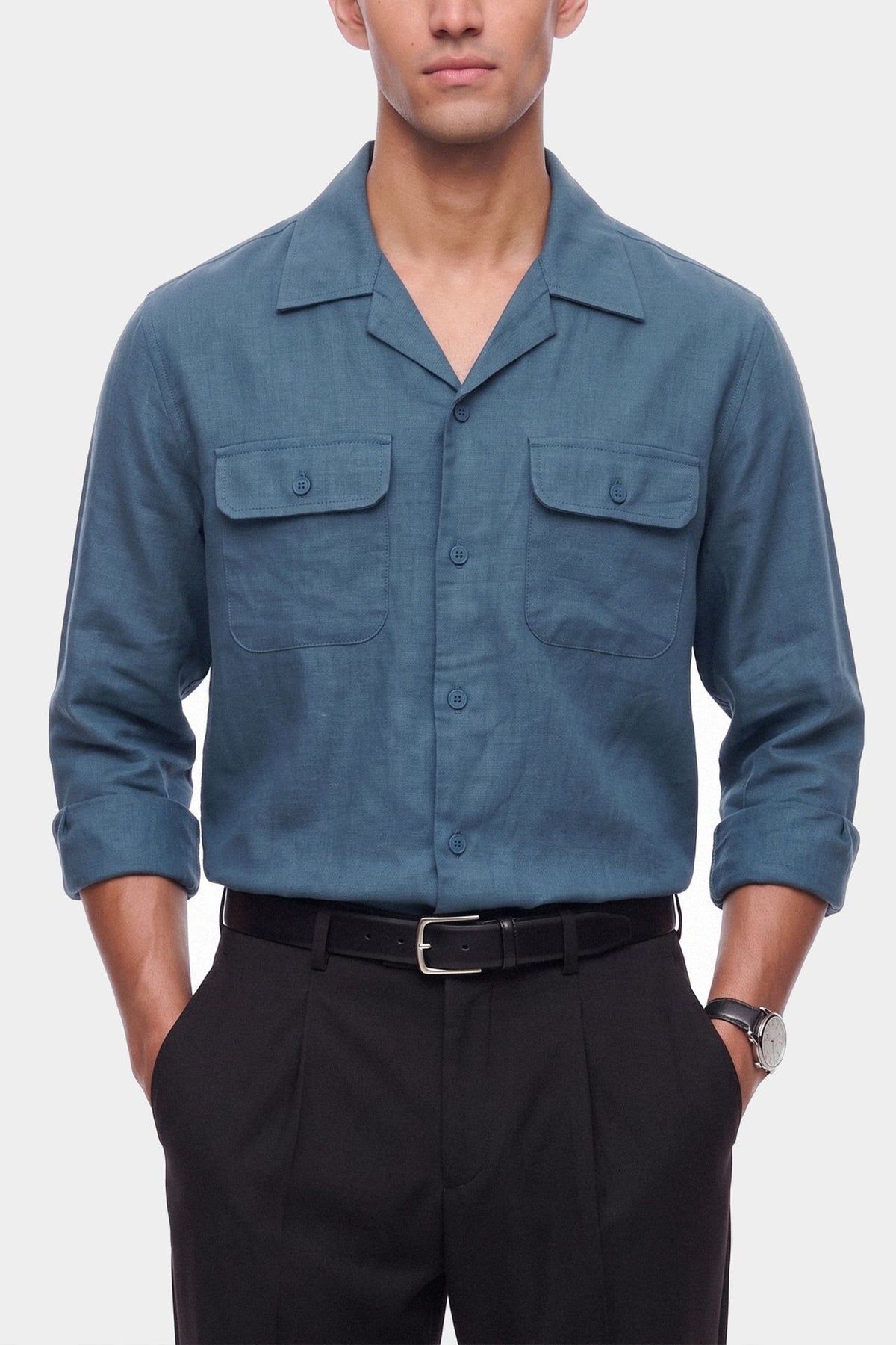 Double Pocket Linen Shirt (MCS-06)