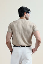 Drop Needle Knit Henley Shirt (MKH-16)