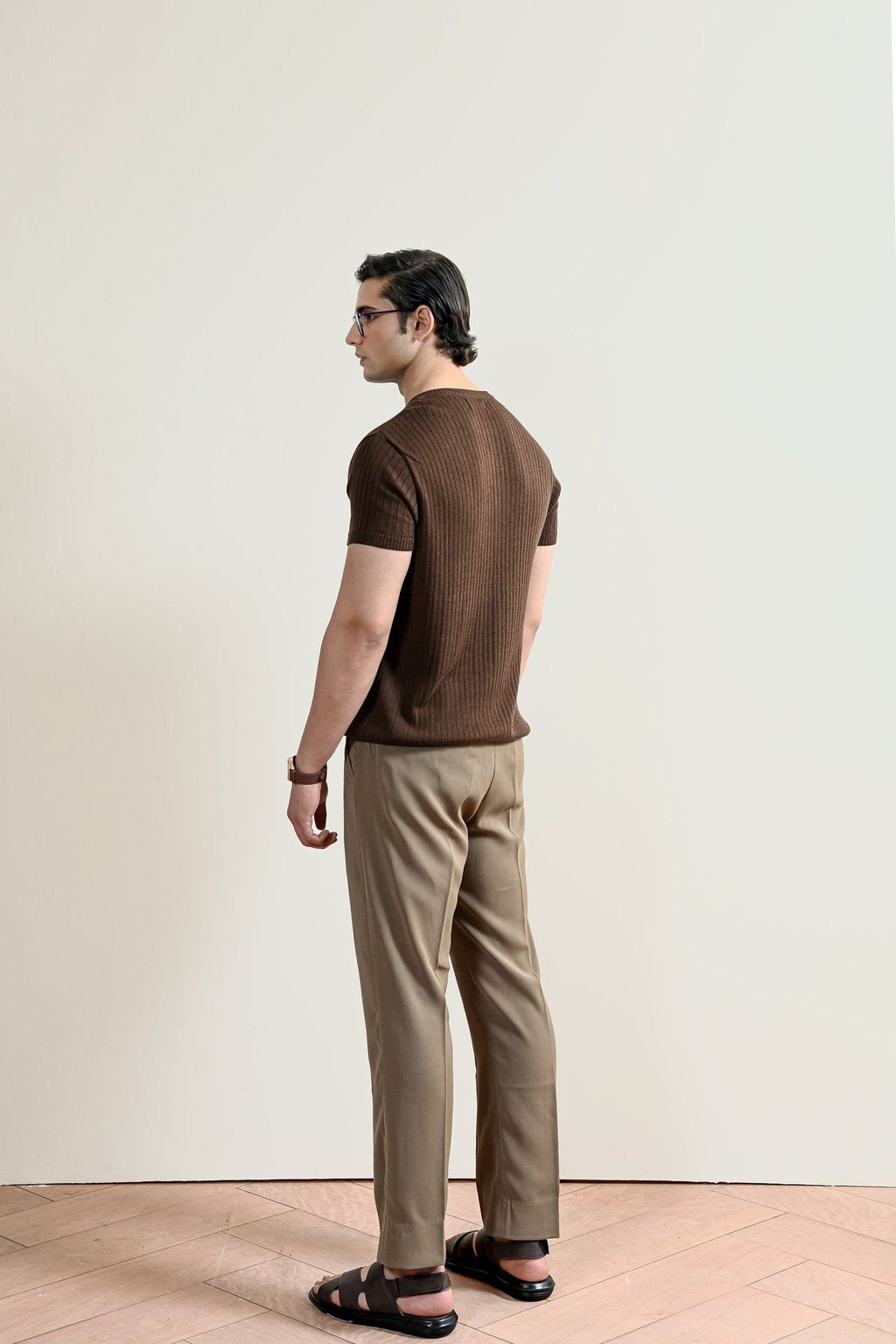 Drop Needle Knit Henley Shirt (MKH-17)