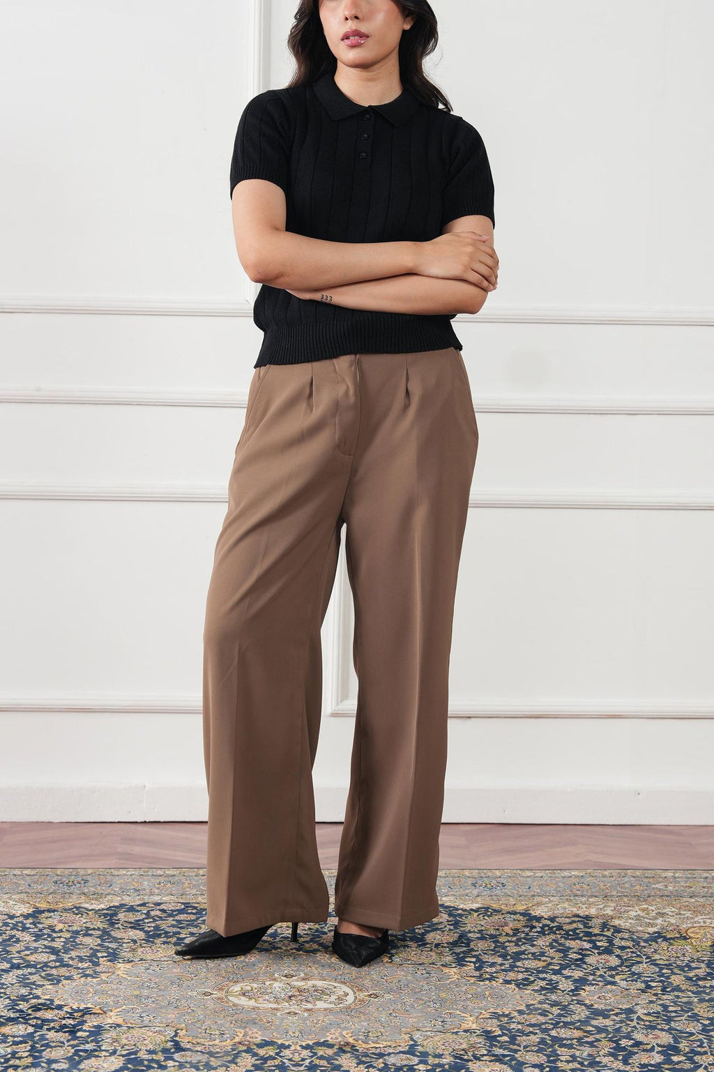 Drop Needle Knit Polo Shirt (WKP-04)