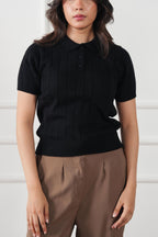 Drop Needle Knit Polo Shirt (WKP-04)