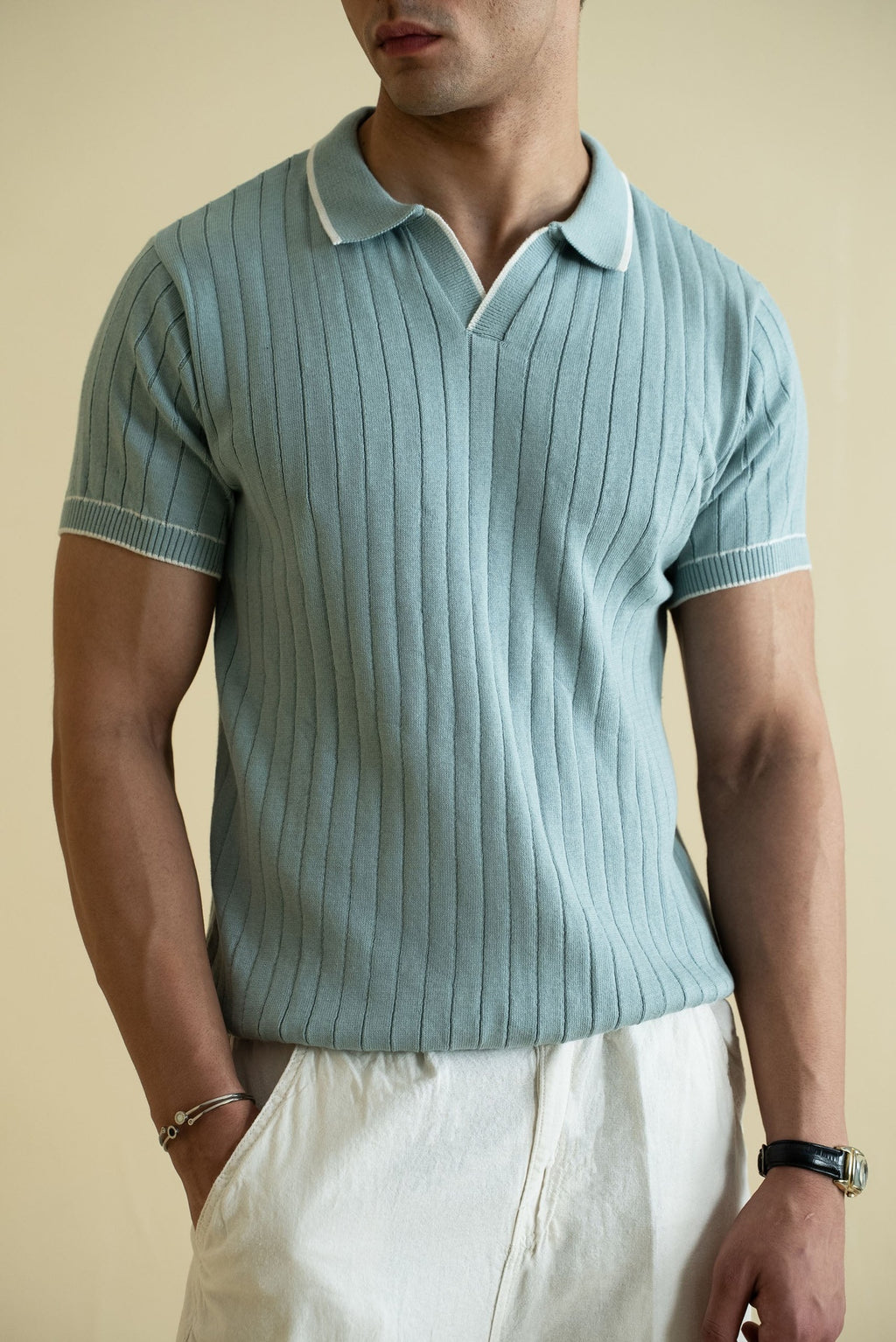 Drop Needle Knitted Polo Shirt (KPS-20)