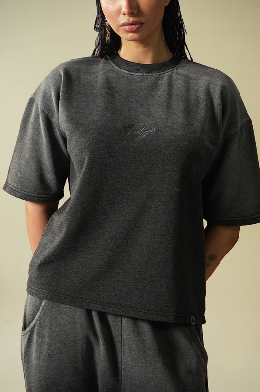 Gradient Washed Cropped Heavyweight T-Shirt