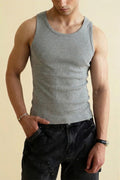 Men's Ribbed Vest - Heather Grey