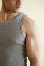 Men's Ribbed Vest - Heather Grey