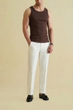 Men's Ribbed Vest - Dark Brown