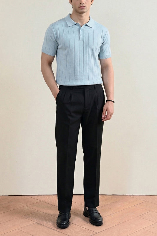 Drop Needle Knit Polo Shirt  (MKP-11)