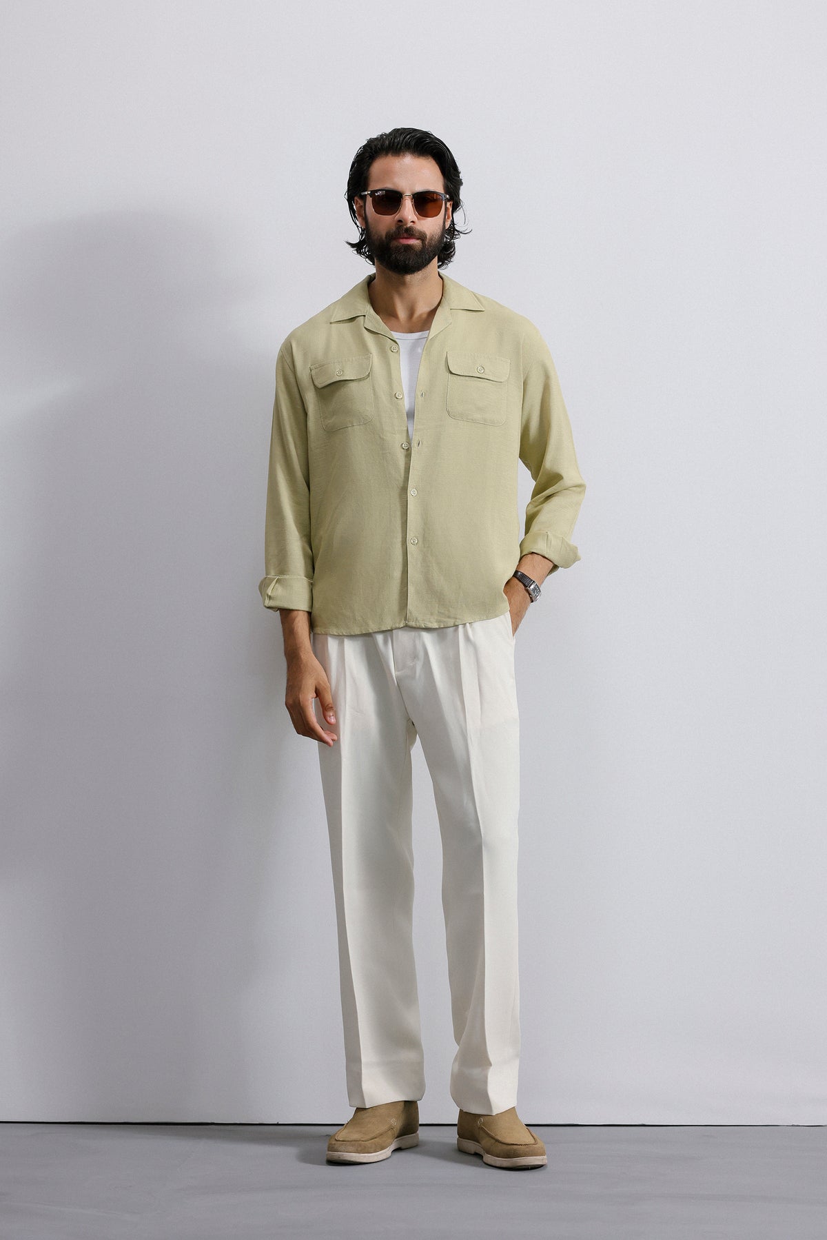 Double Pocket Linen Shirt