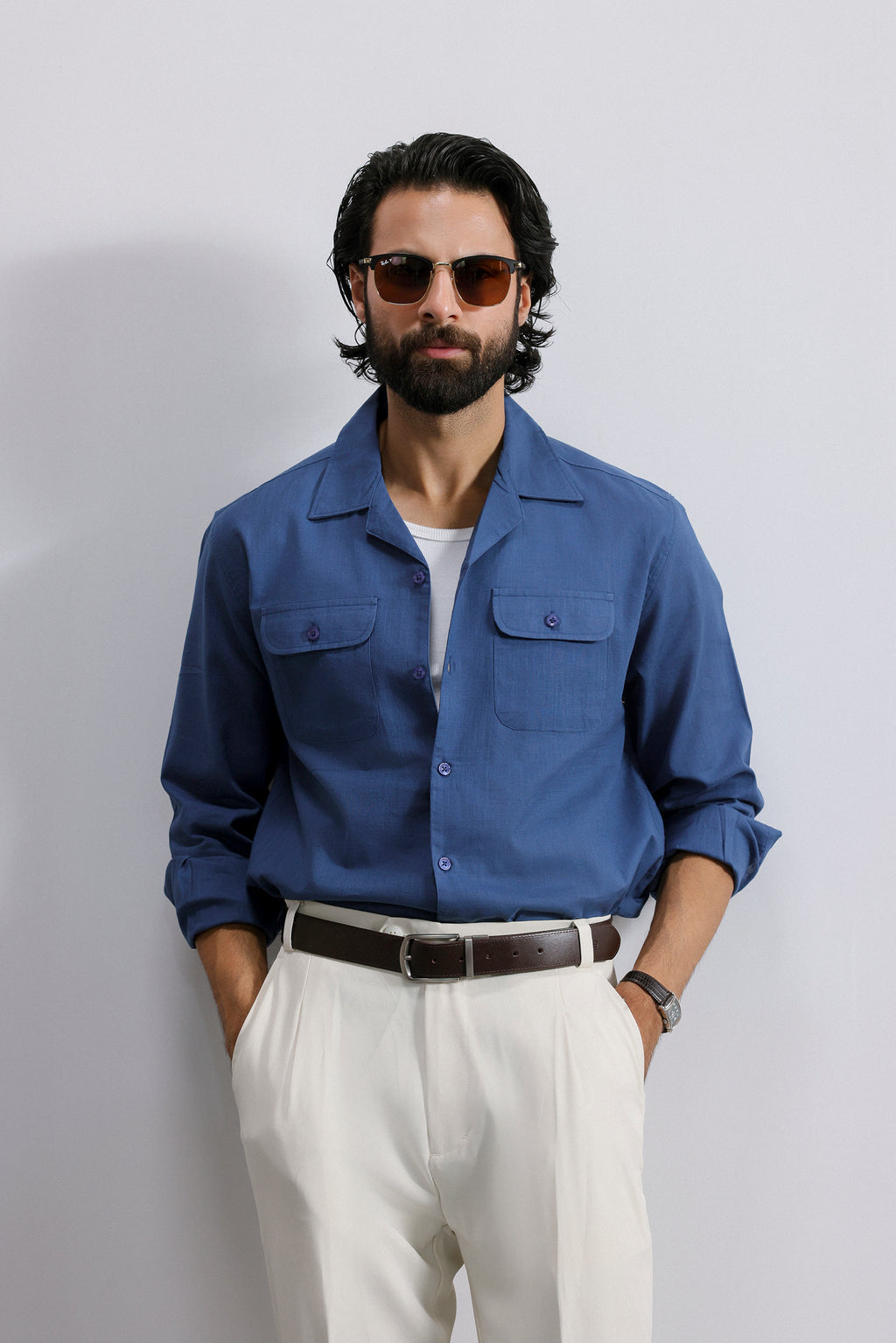 Double Pocket Linen Shirt