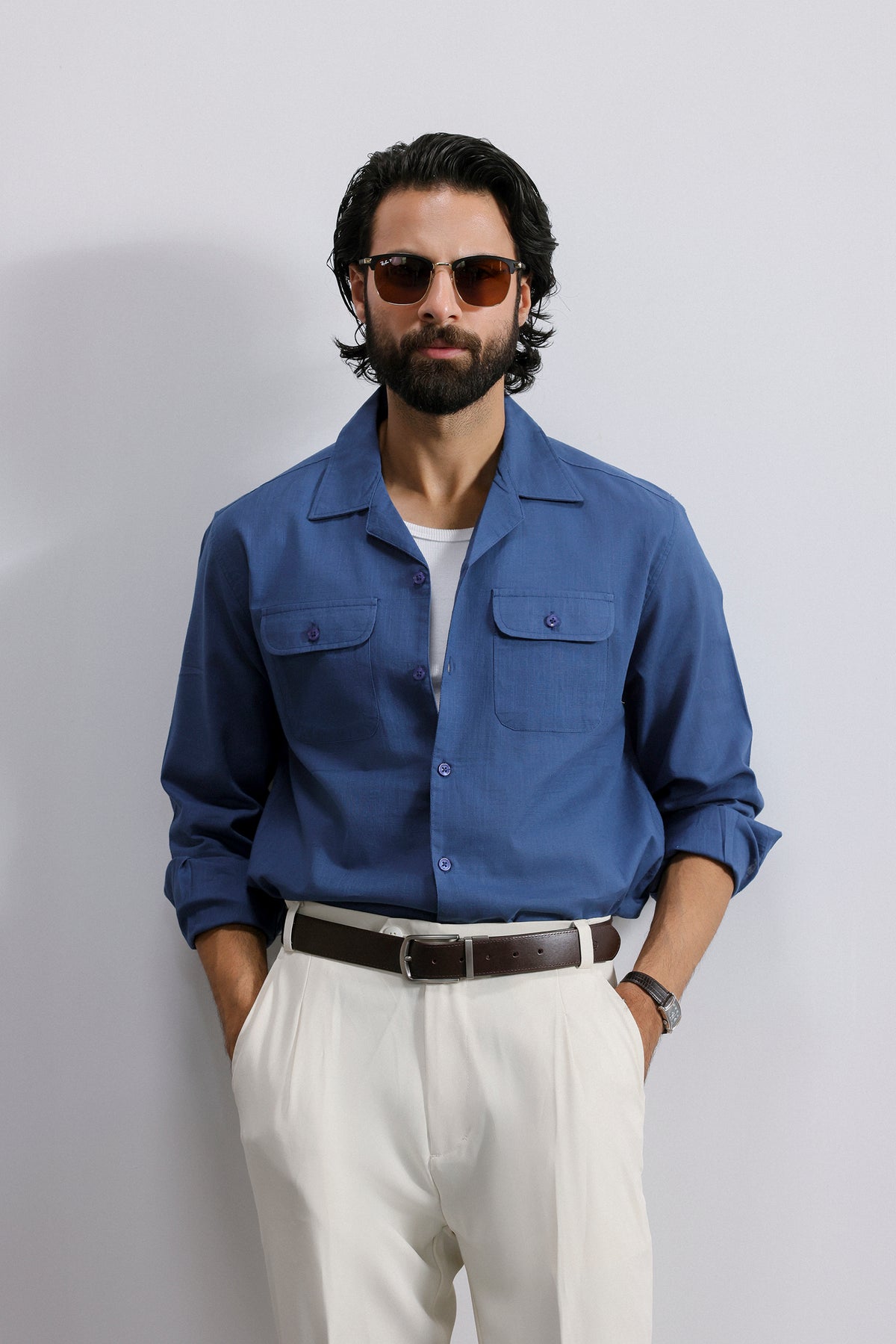 Double Pocket Linen Shirt