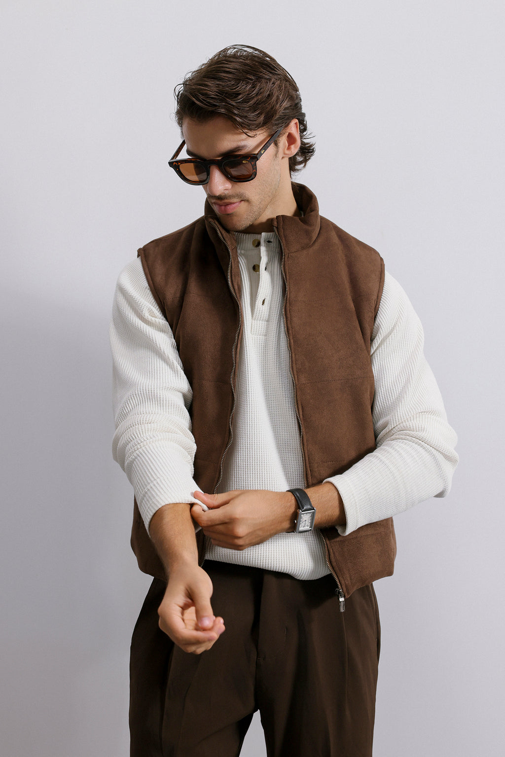Quilted Suede Gilet