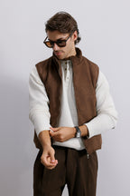Quilted Suede Gilet