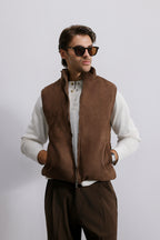 Quilted Suede Gilet