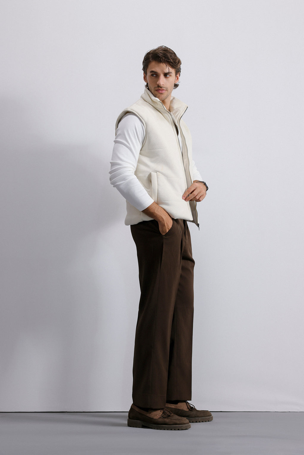 Quilted Suede Gilet