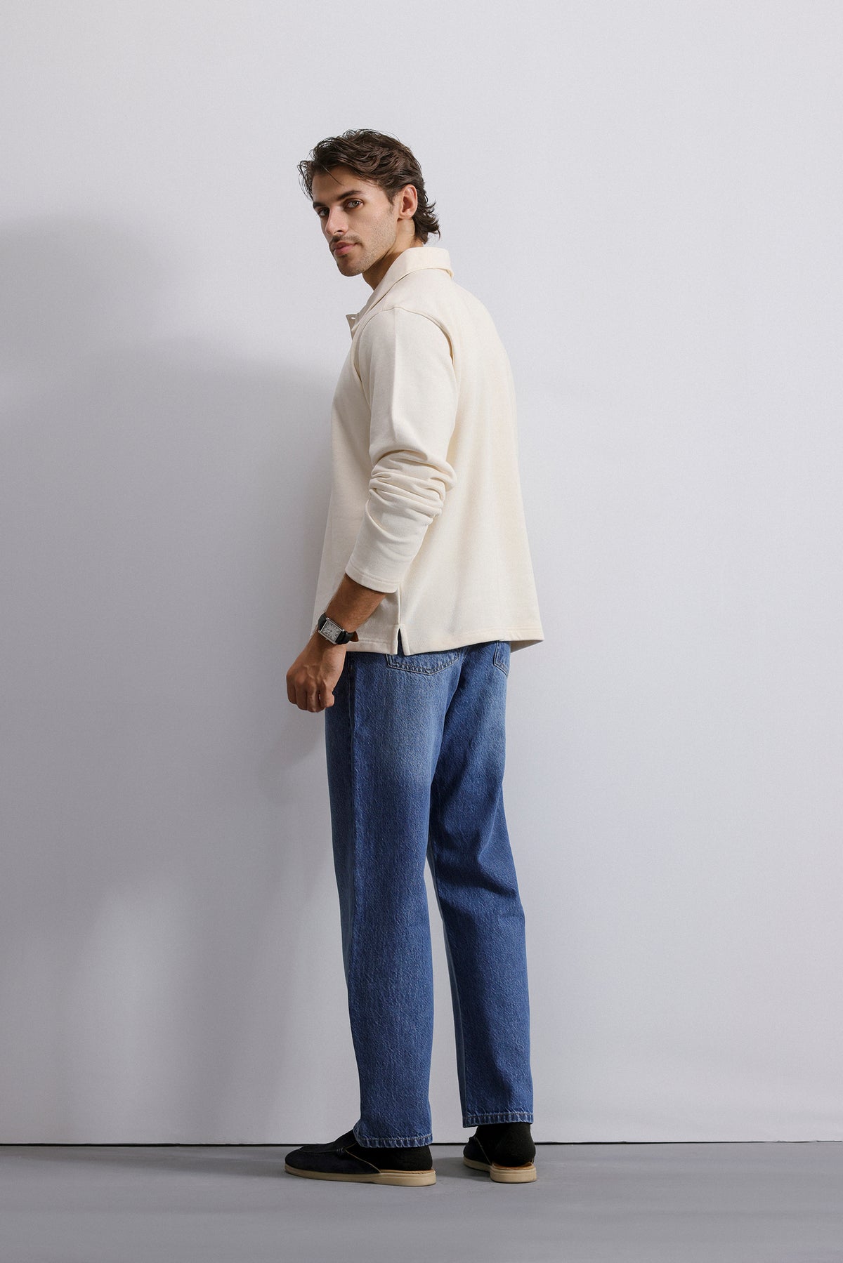 Luxe Terry Polo Sweater