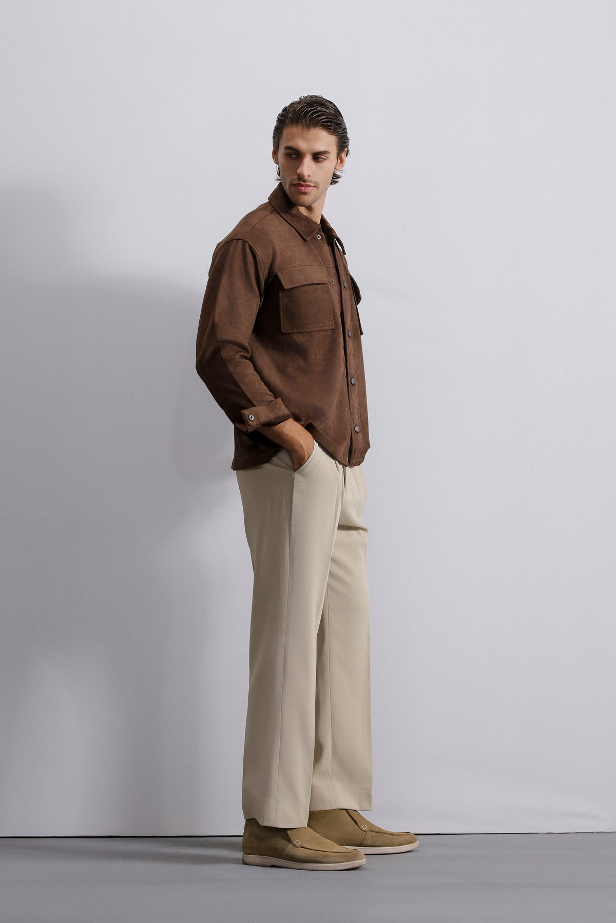 Double Pocket Suede Shacket