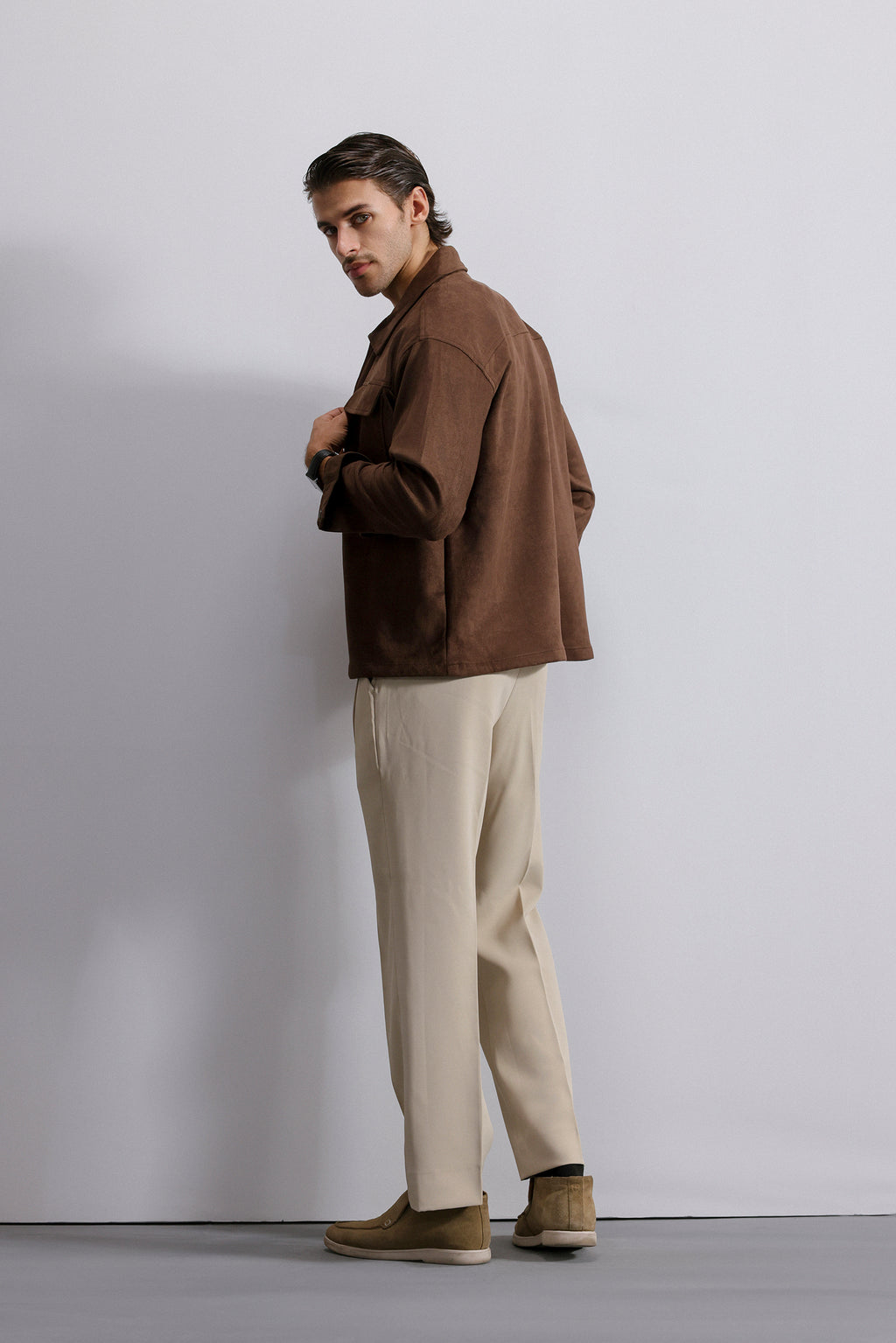 Double Pocket Suede Shacket
