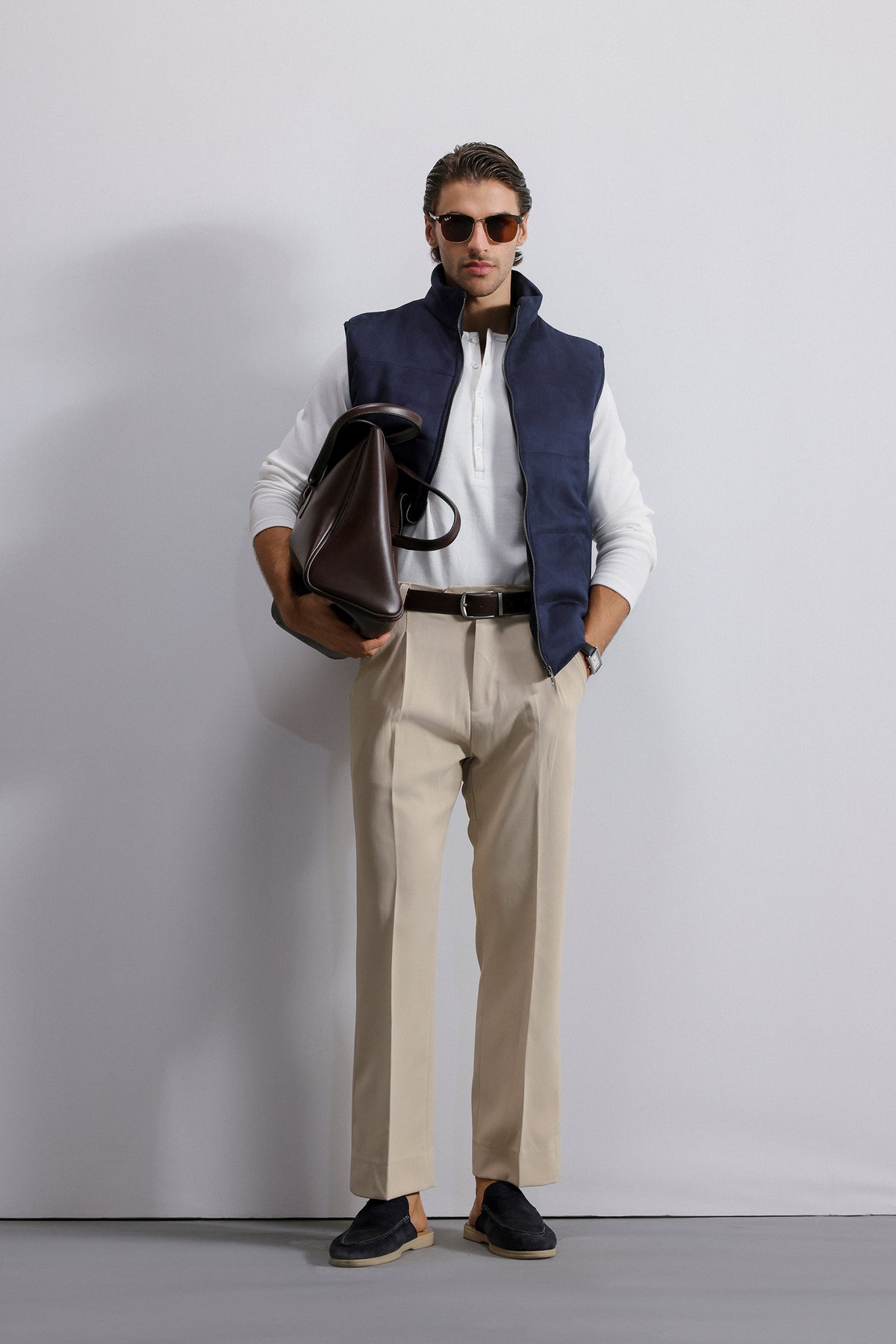 Quilted Suede Gilet