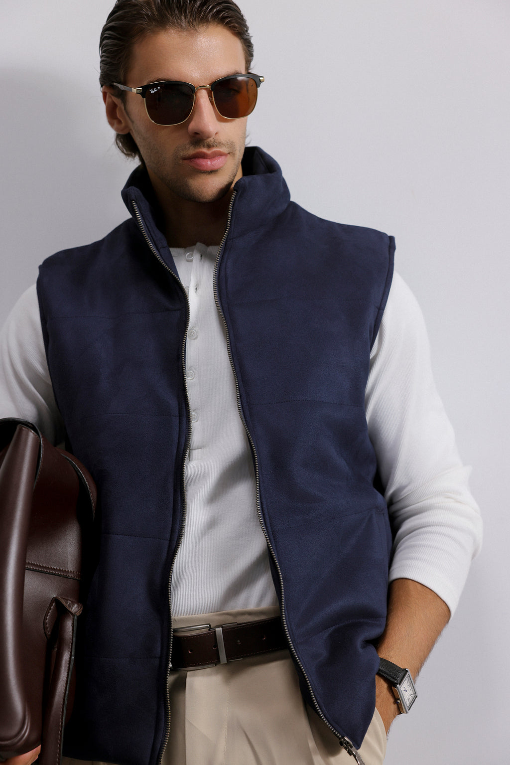Quilted Suede Gilet