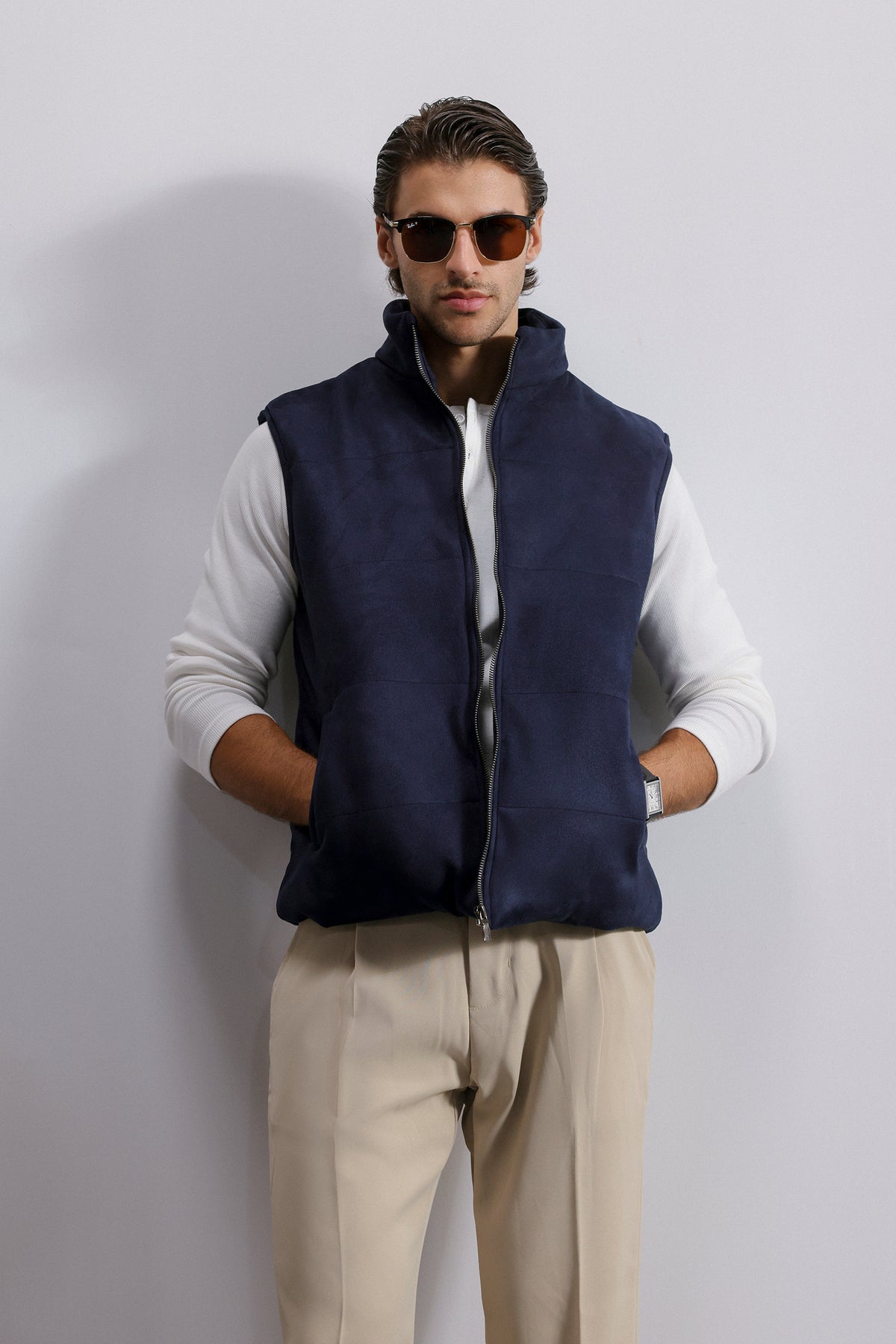 Quilted Suede Gilet