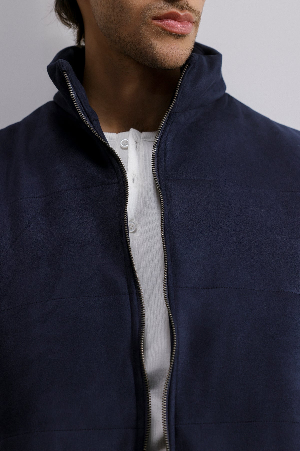 Quilted Suede Gilet