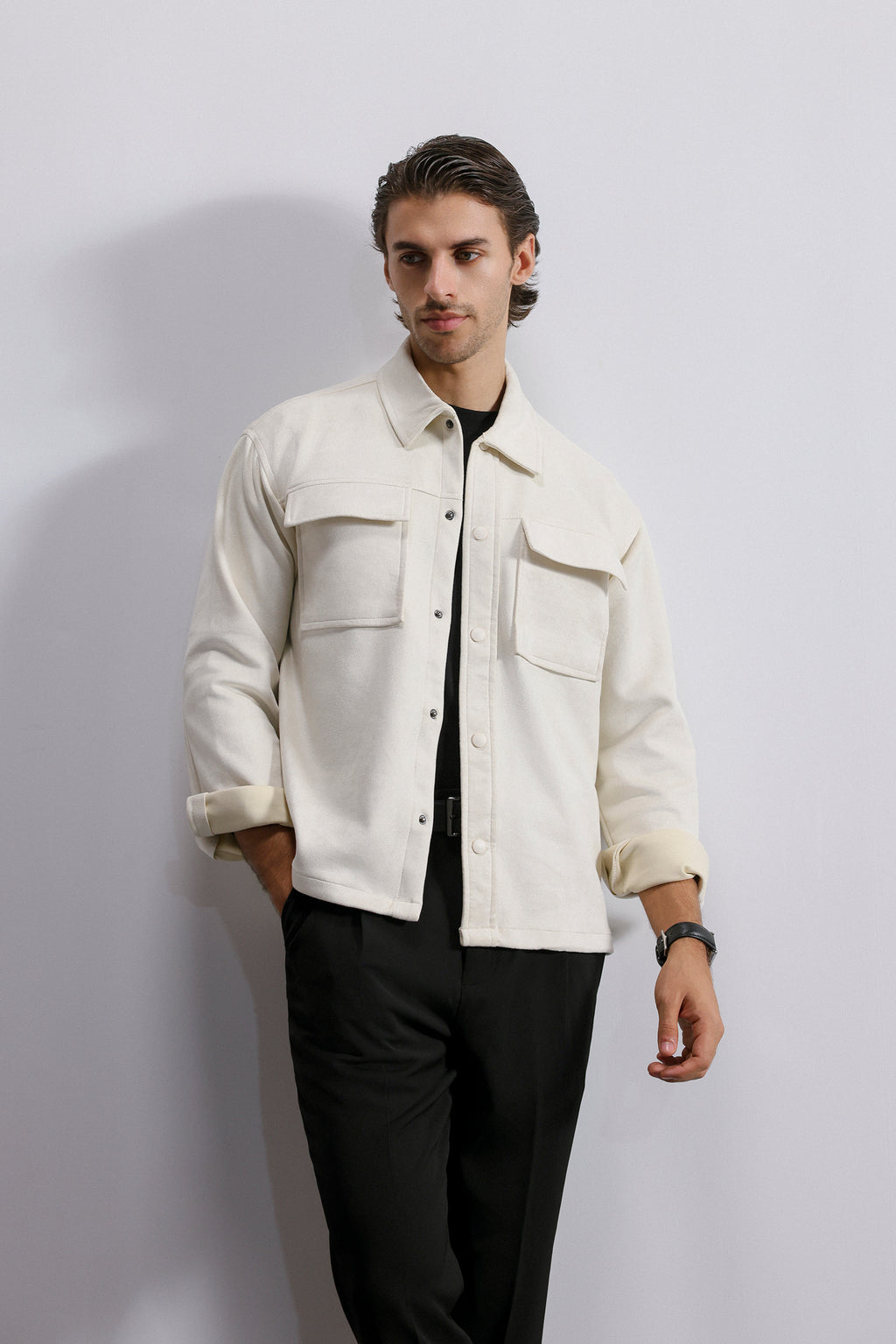 Double Pocket Suede Shacket