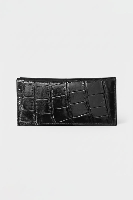 Croc Textured Leather Long Wallet (LW-02)