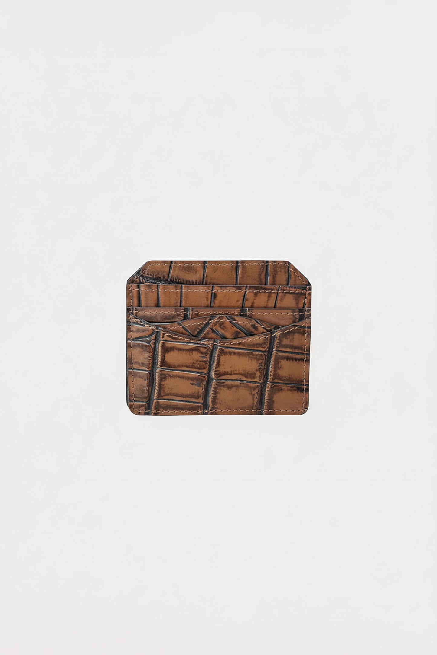 Croc Textured Leather Cardholder (LW-20)