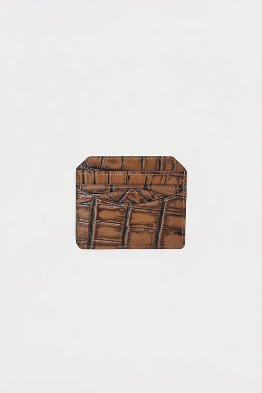 Croc Textured Leather Cardholder (LW-20)