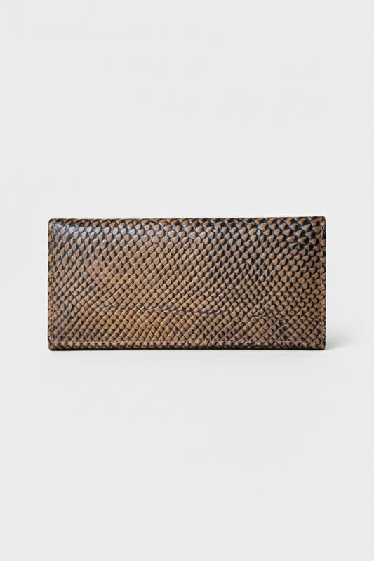 Reptile Textured Leather Long Wallet (LW-05)
