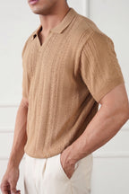 Striped Knit Polo Shirt (MKP-03)