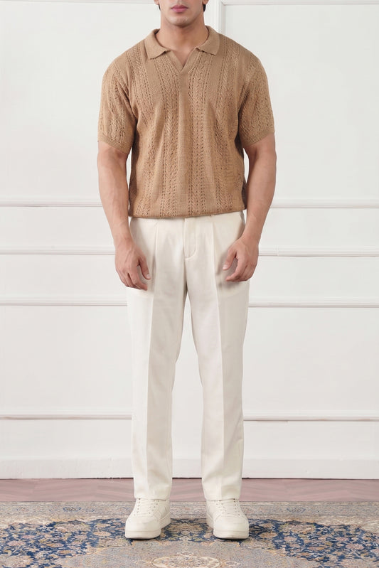 Striped Knit Polo Shirt (MKP-03)