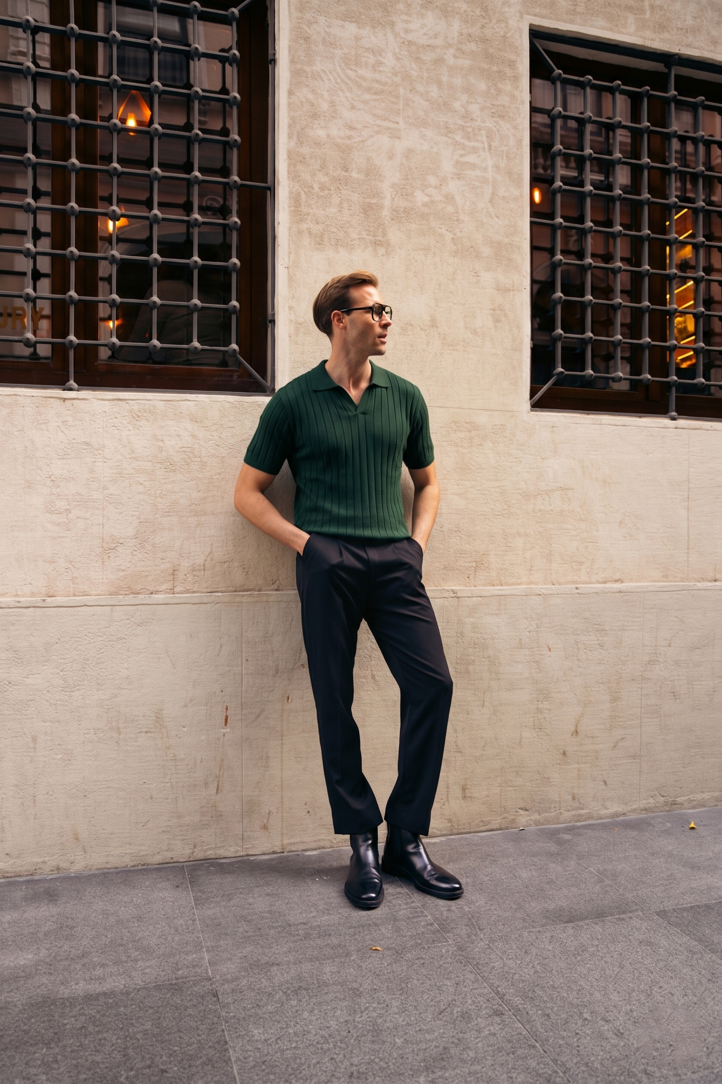 Drop Needle Knit Polo Shirt (MKP-12)