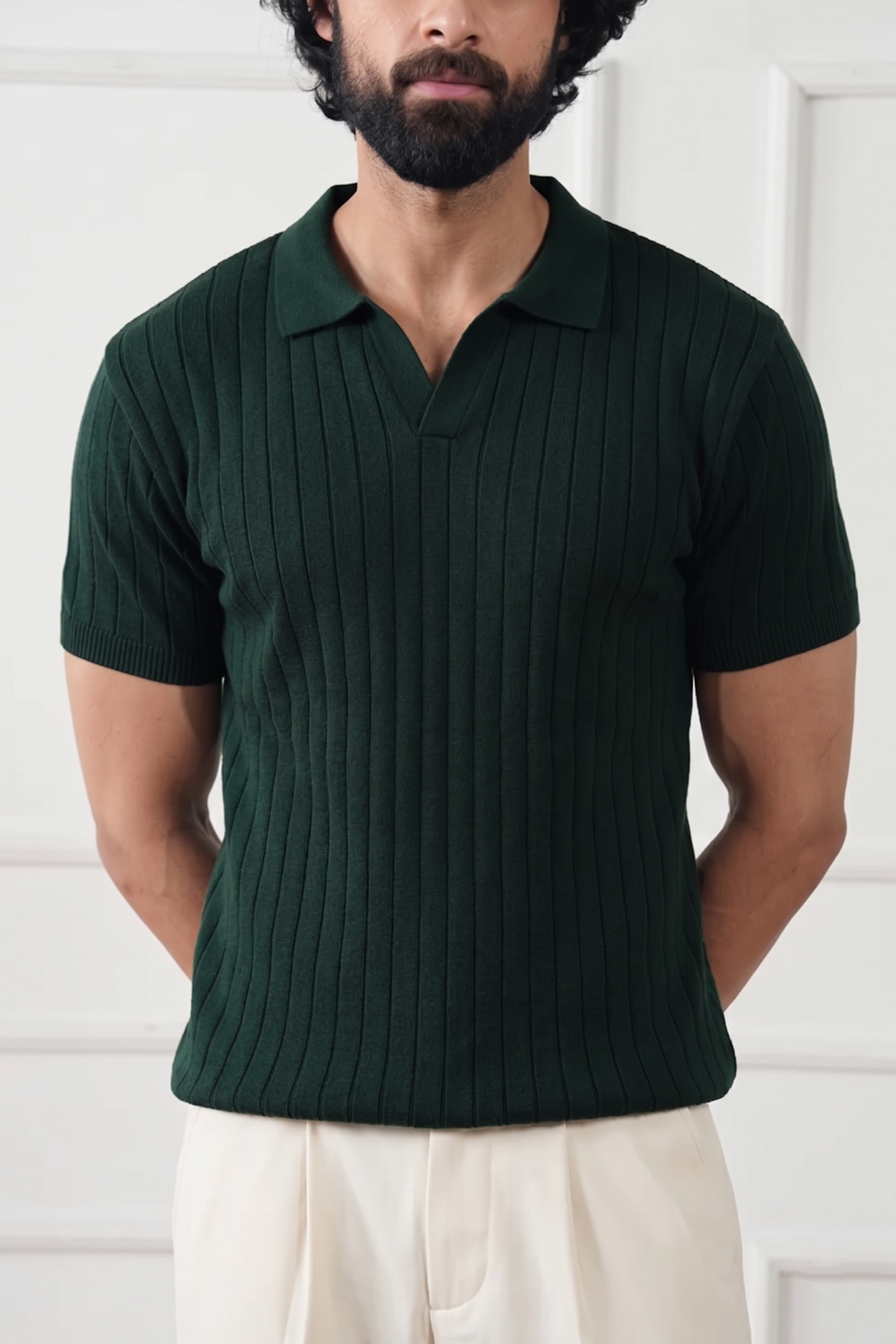 Drop Needle Knit Polo Shirt (MKP-12)