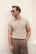 Striped Knit Polo Shirt (MKP-14)