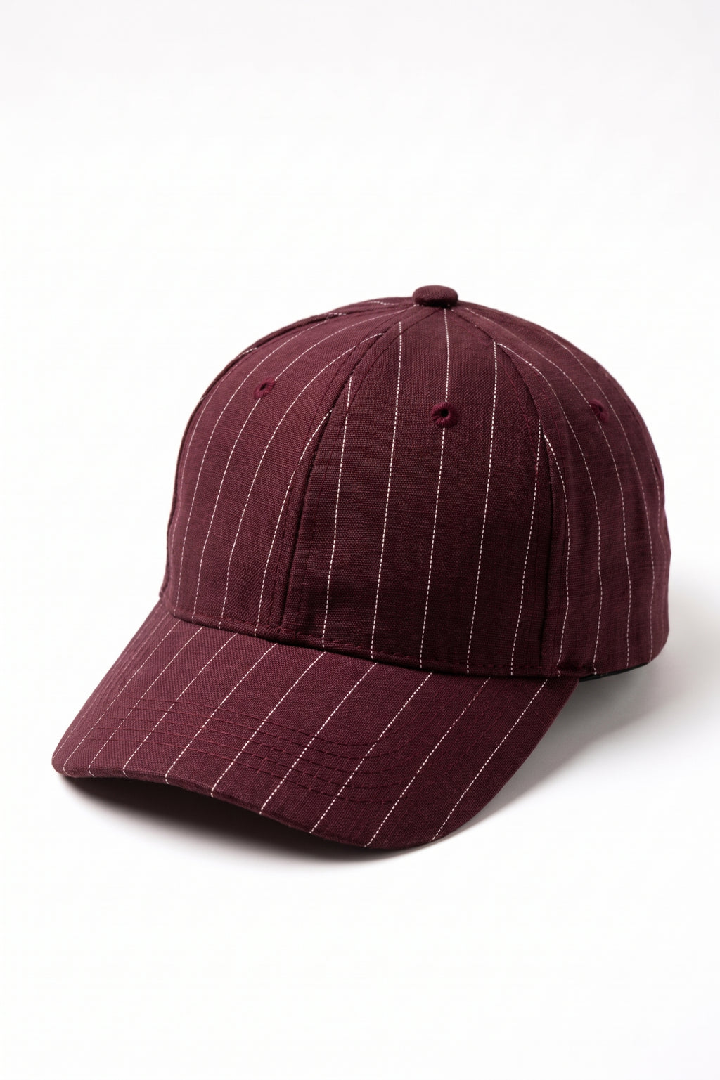 Pinstripe Linen Ball Cap