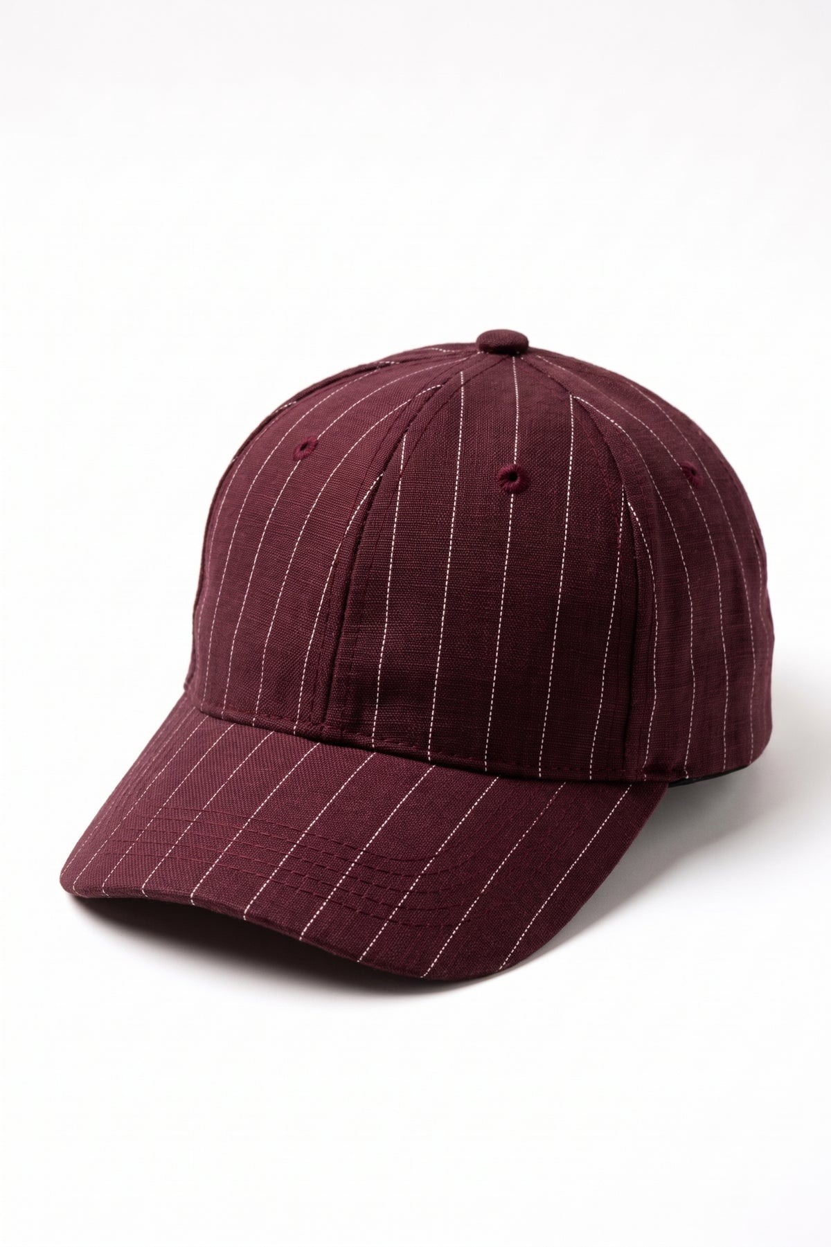 Pinstripe Linen Ball Cap