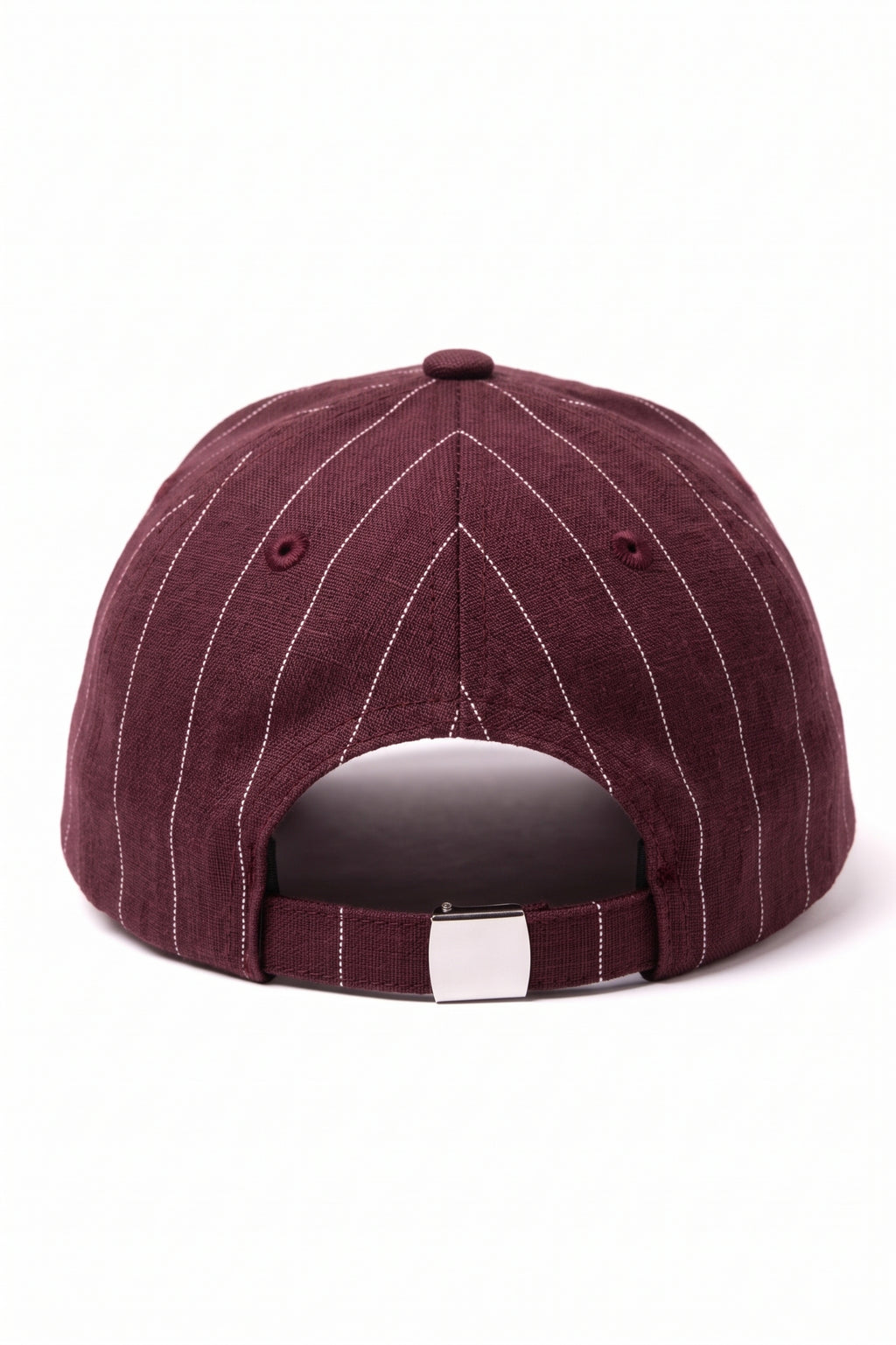 Pinstripe Linen Ball Cap