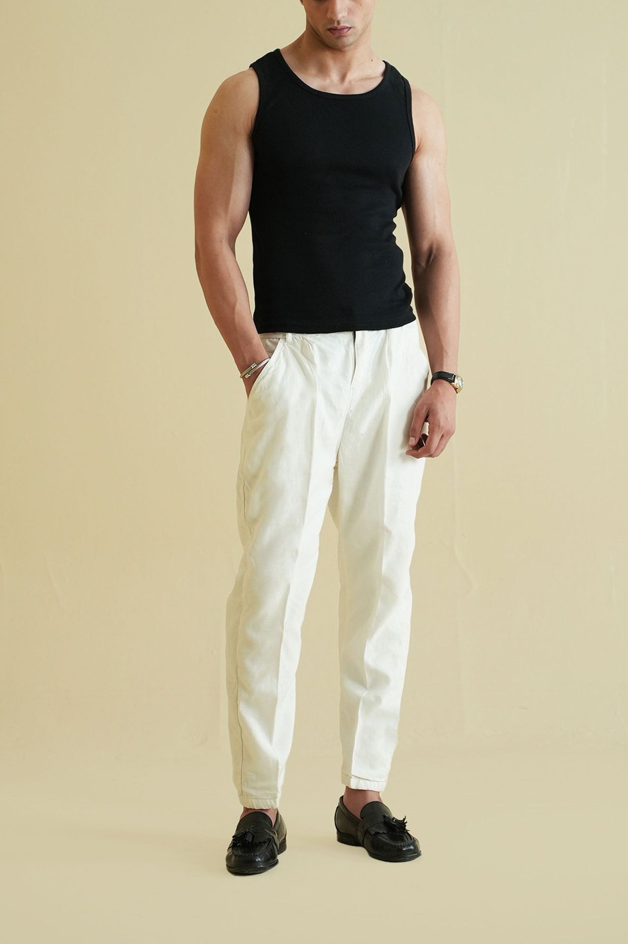 Men's Ribbed Vest - Black