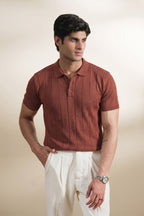 Drop Needle  Knit Polo Shirt (MKP-24)