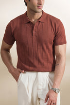 Drop Needle  Knit Polo Shirt (MKP-24)