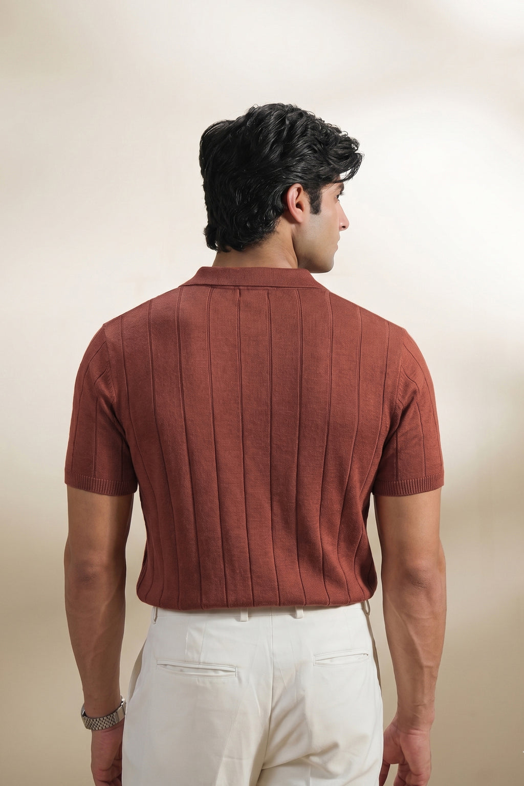 Drop Needle  Knit Polo Shirt (MKP-24)