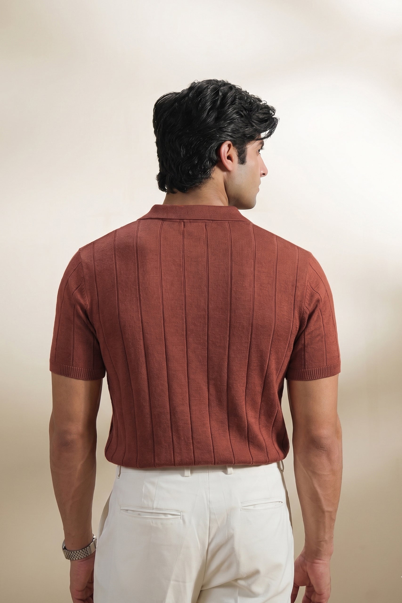Drop Needle  Knit Polo Shirt (MKP-24)