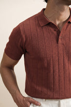 Drop Needle  Knit Polo Shirt (MKP-24)