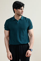 Ribbed Mulberry Knit Polo Shirt (MKP-09)