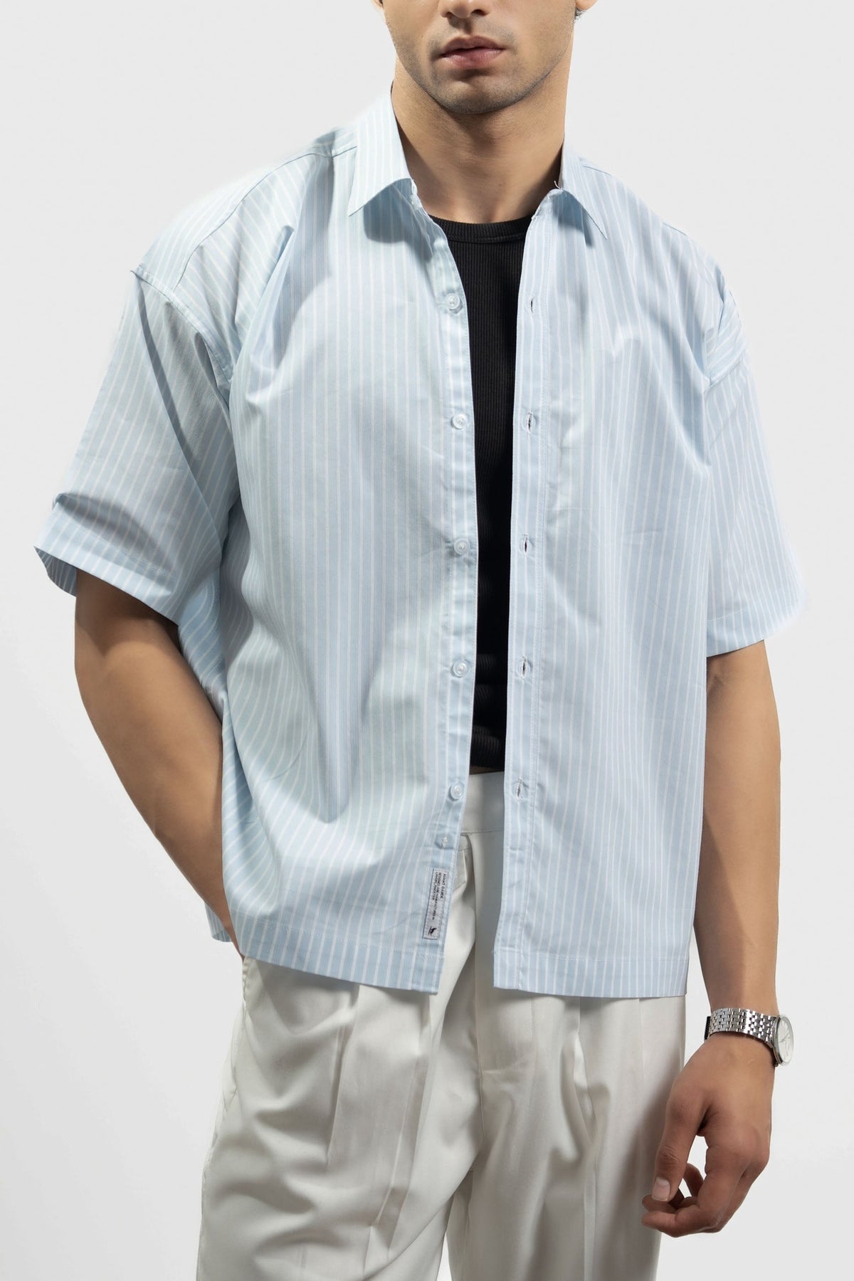 Striped Button Down Shirt - Half Sleeve (MCS-04)