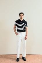 Striped Knit Polo Shirt (MKP-11)